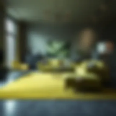 A Contemporary Living Room with Lime Green Rug Stylish lime green rug in a contemporary living room setting