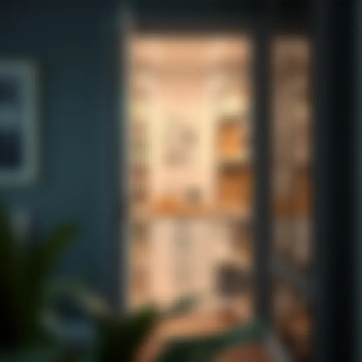 Organized interior of a tall skinny pantry