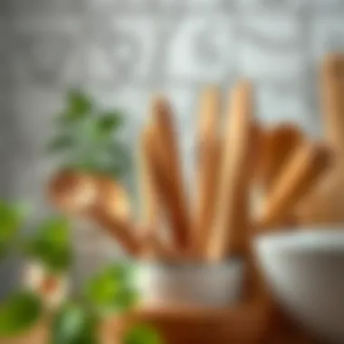 Eco-Friendly Wooden Utensils Collection A sustainable wooden utensil collection emphasizing eco-friendliness