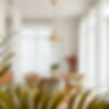 Bright dining area adorned with flowing white curtains