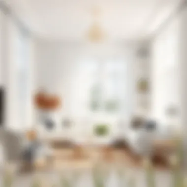 Elegant living room featuring solid white curtains