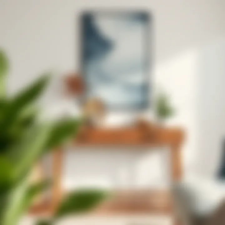 Styling Tips for a Modern Aesthetic Wooden narrow console table styled with decor and plants