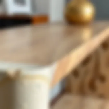 Close-up of Unique Material Textures in Console Table Design