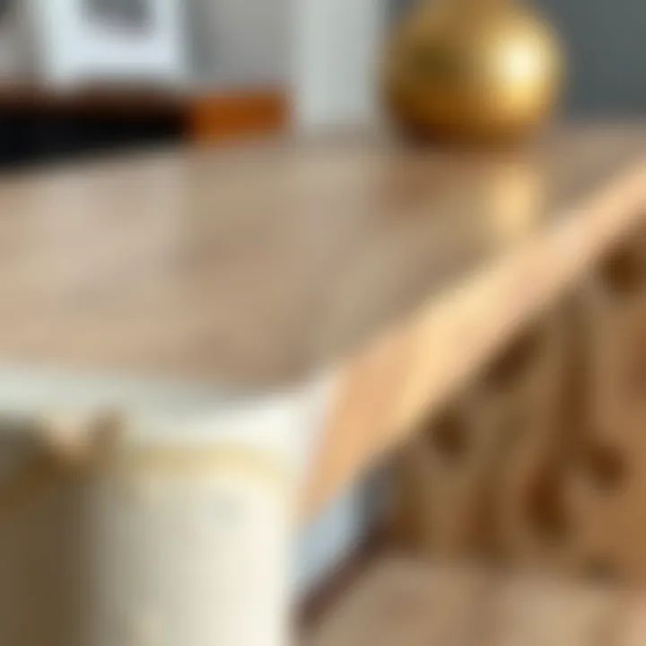 Close-up of Unique Material Textures in Console Table Design