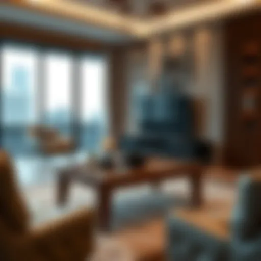 Elegant wooden TV tray table in a modern living room