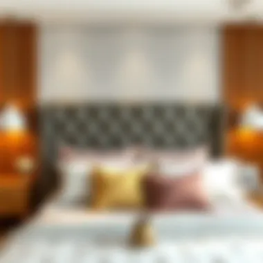 Queen Headboard Styles Comparison Comparison of various queen headboard styles in a modern bedroom setting