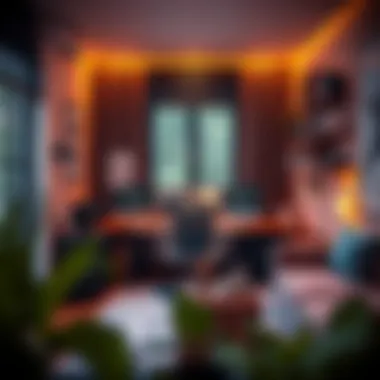 Aesthetically pleasing computer corner with stylish furniture and tech gadgets