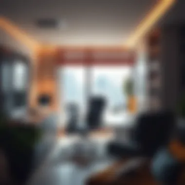 Modern workspace featuring ergonomic furniture and advanced technology integration