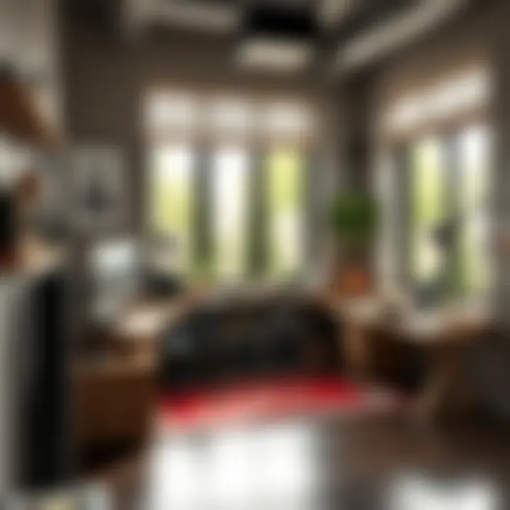 Smart technology enhancements within a modern workspace