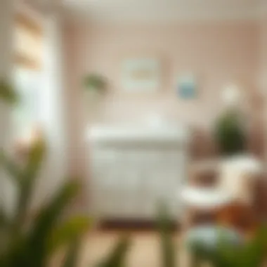 A beautifully maintained diaper table in a chic nursery setting