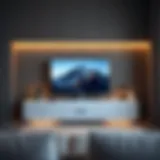 Modern TV Stand Design for PlayStation 5 Elegant TV stand showcasing modern design elements suitable for PS5.