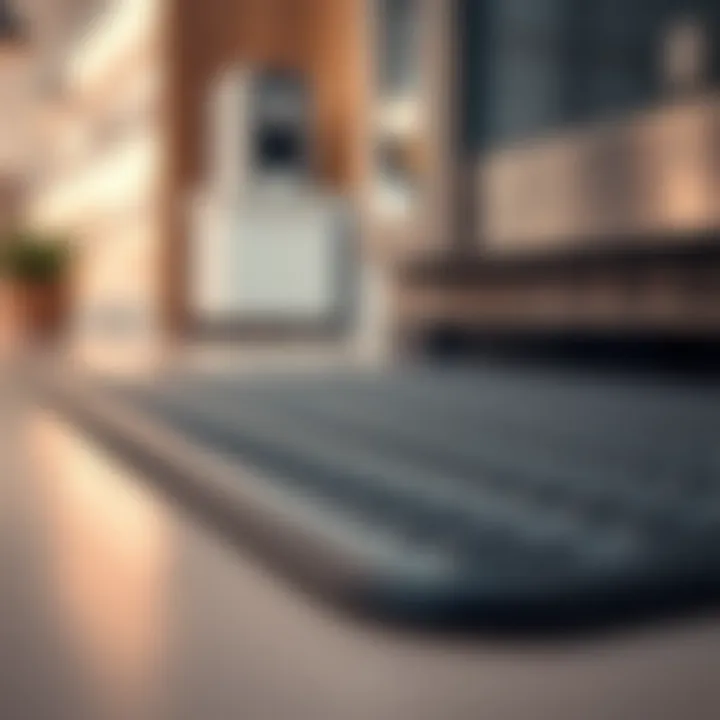 Vibration Absorption Feature of Rubber Mats Close-up of rubber mat absorbing vibration