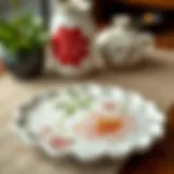 Elegant ceramic trivet with floral design