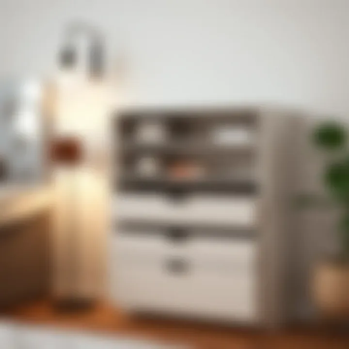 Elegant Minimalist Drawer Unit for Space Efficiency A sleek drawer unit with minimalist design