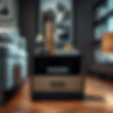 Modern Small End Table with Storage Elegant small end table with integrated storage showcasing modern design