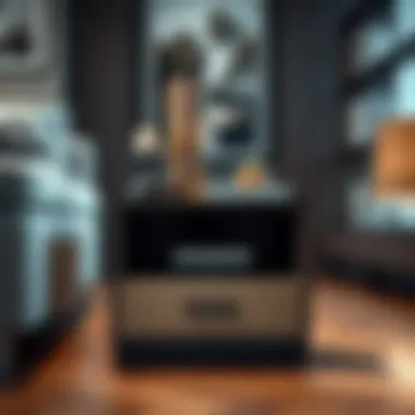 Modern Small End Table with Storage Elegant small end table with integrated storage showcasing modern design