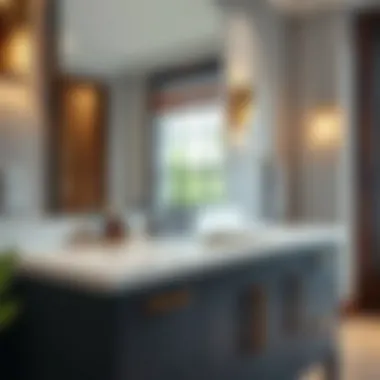 Contemporary Quartz Vanity Top Durable quartz vanity top featuring contemporary textures and finishes