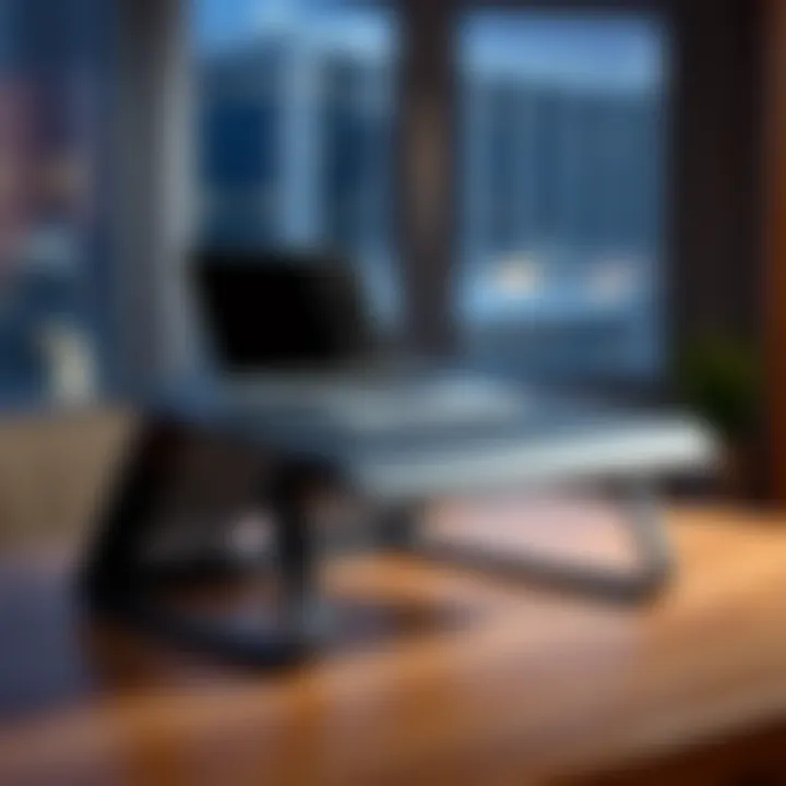 Ergonomic Vented Laptop Lap Desk A sleek vented laptop lap desk showcasing its ergonomic design