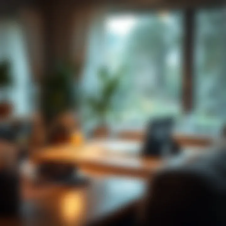 Cozy Workspace with Vented Laptop Lap Desk A cozy workspace featuring a vented laptop lap desk in use