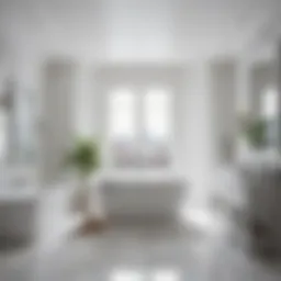 Elegant white bath accessories arranged aesthetically