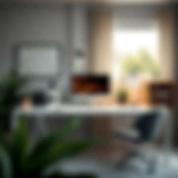 Functional white desk setup for enhanced productivity