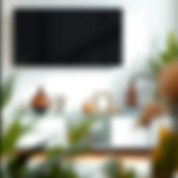 Stylish Decor Arrangement on TV Stand A stylish arrangement of decor items on a white and glass TV stand