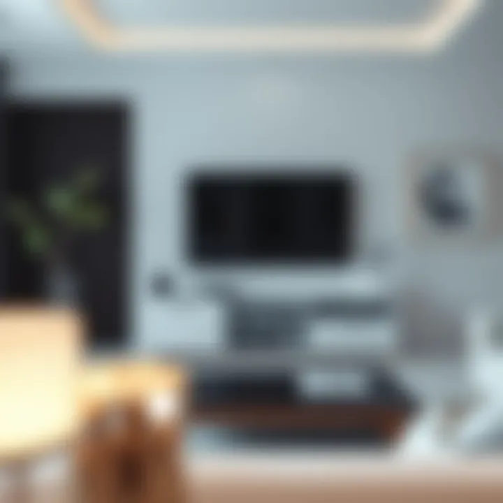 Minimalist Decor Featuring a White and Glass TV Stand White and glass TV stand seamlessly integrated into a minimalist decor