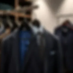 Elegant wide suit hanger showcasing tailored suits