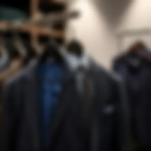 Elegant wide suit hanger showcasing tailored suits