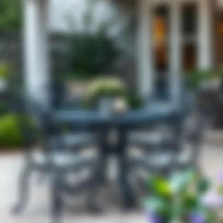 Stylish wrought iron chairs arranged around a table